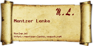 Mentzer Lenke névjegykártya